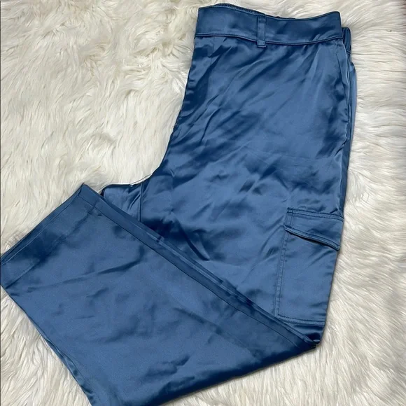 New Torrid Relaxed Taper Satin Cargo Pant Sleek Satin Pants size 16 - Picture 8 of 16